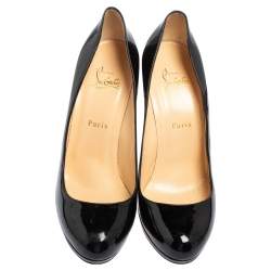 Pre Owned Christian Louboutin Black Patent Leather New Simple Pumps Size 40