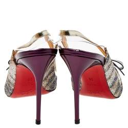 Pre Owned صندل كريستيان لوبوتان ساسبيندو جلد وغليتر متعدد الألوان مقاس 36