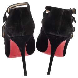 Pre Owned Christian Louboutin Black Suede Viennana Pumps Size 37
