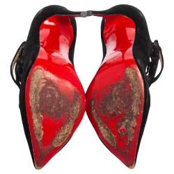 Pre Owned Christian Louboutin Black Suede Viennana Pumps Size 37