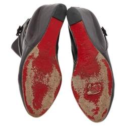 Pre Owned بوت كريستيان لوبوتان جلد بني كعب روكي للكاحل مقاس 38