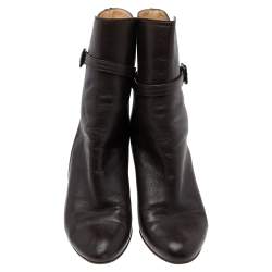 Pre Owned بوت كريستيان لوبوتان جلد بني كعب روكي للكاحل مقاس 38