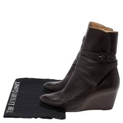 Pre Owned بوت كريستيان لوبوتان جلد بني كعب روكي للكاحل مقاس 38