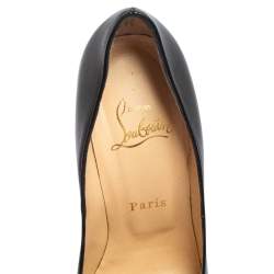 Pre Owned Christian Louboutin Black Leather Highness Peep Toe Platform Pumps Size 37