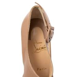 Pre Owned Christian Louboutin Beige Leather Sharpeta Pumps Size 40