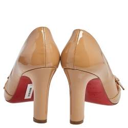 Pre Owned hristian Louboutin Beige Patent Lilibelt Pumps Size 36