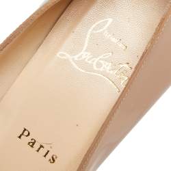 Pre Owned hristian Louboutin Beige Patent Lilibelt Pumps Size 36