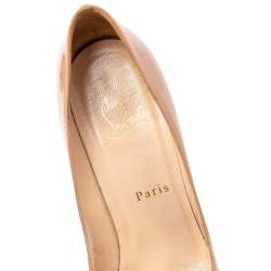 Christian Louboutin Beige Patent Leather Pigalle Plato Pumps Size 37
