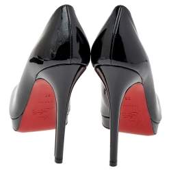 Pre Owned Christian Louboutin Black Patent Leather Simple Pumps Size 36
