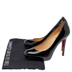 Pre Owned Christian Louboutin Black Patent Leather Simple Pumps Size 36