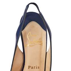 Pre Owned Christian Loubouton Private Number Slingback Peep Toe Pumps Size 35