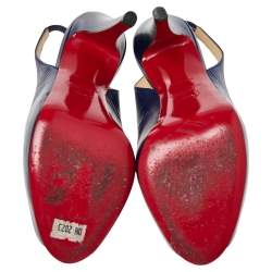 Pre Owned Christian Loubouton Private Number Slingback Peep Toe Pumps Size 35