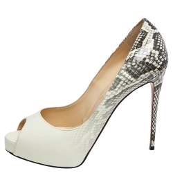 Pre Owned Christian Louboutin White Patent Leather Very Prive  Pumps Size 37.5