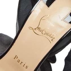 Pre Owned Christian Louboutin Black Patent Leather And PVC Miragirl  Pumps Size 38