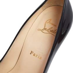 Pre Owned Christian Louboutin Black Patent Leather Simple Pumps Size 37