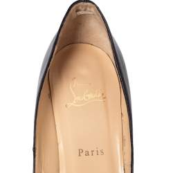 Pre Owned Christian Louboutin Black Leather Very Prive Peep Toe Pumps Size 40