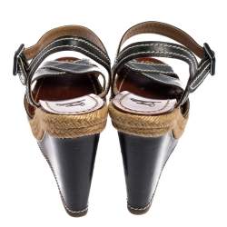 Pre Owned Christian Louboutin Black Leather Almeria Sandals Size 38