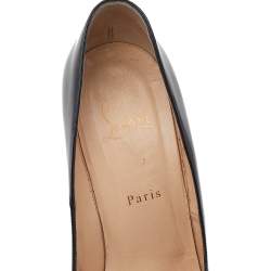 Pre Owned Christian Louboutin Black Patent Leather Platform Pumps Size 41