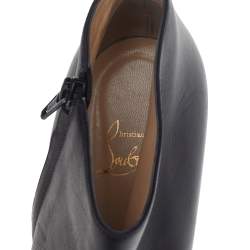 مملوكة مسبقًا Christian Louboutin Black Leather Belle Ankle Length Boots Size 39