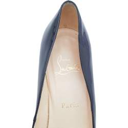 Pre Owned Christian Louboutin Black Patent Leather Decollete 554 Pointed Toe Pumps Size 39