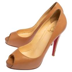 Christian Louboutin Beige Leather Very Prive Pumps Size 39.5