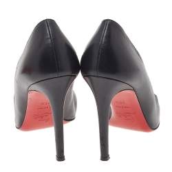 Christian Louboutin Black Leather Simple Pumps Size 38.5