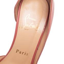 Christian Louboutin Pink Patent Leather Iriza D'orsay Pumps Size 35.5