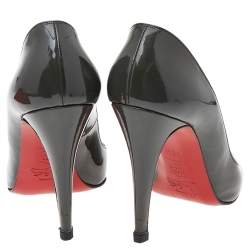 Christian Louboutin Dark Grey Patent Leather Pumps Size 38.5