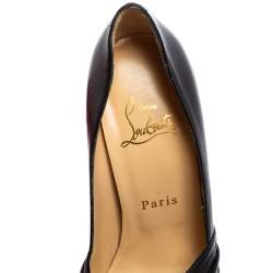 Pre Owned حذاء كعب عالي كريستيان لوبوتان أبورينا جلد أسود نعل سميك مقاس 36