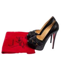 Pre Owned حذاء كعب عالي كريستيان لوبوتان أبورينا جلد أسود نعل سميك م�قاس 36