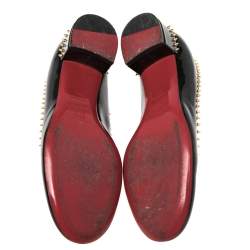 Pre Owned Christian Louboutin Black Patent Treliliane Block Heel Pumps Size 39.5
