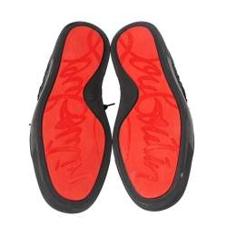 مملوكة مسبقًا Christian Louboutin Black Python Leather Orlato Low Top Sneakers Size 41