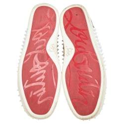 Christian Louboutin Multicolor Leather And Patent Louis Spikes Lace Up High Top Sneakers Size 43