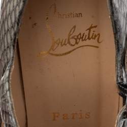 Christian Louboutin Grey Snakeskin Lady Daf Platform Pumps Size 37.5