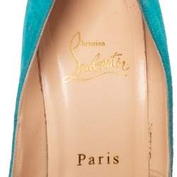 Christian Louboutin Blue Suede Simple Pumps Size 37.5