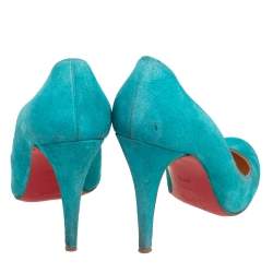 Christian Louboutin Blue Suede Simple Pumps Size 37.5