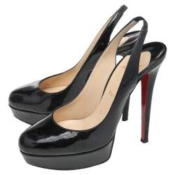 Christian Louboutin Black Patent Leather Bianca Pumps Size 38.5
