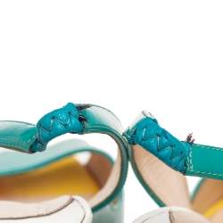 Pre Owned Christian Louboutin Multicolor Patent Leather Flo Slingback Sandals Size 41