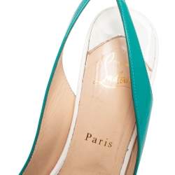 Pre Owned Christian Louboutin Multicolor Patent Leather Flo Slingback Sandals Size 41