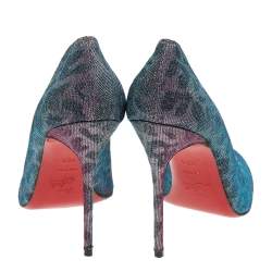 مملوكة مسبقًا Christian Louboutin Multicolor Leopard Print Lamé Fabric Fifi Pumps Size 40.5