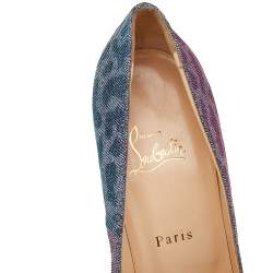 مملوكة مسبقًا Christian Louboutin Multicolor Leopard Print Lamé Fabric Fifi Pumps Size 40.5