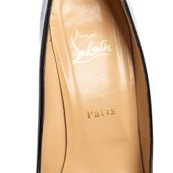 Christian Louboutin Black Patent Leather New Simple Platform Pumps Size 38.5