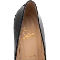 Pre Owned Christian Louboutin Black Patent Leather Simple Pumps Size 37.5