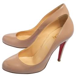 Christian Louboutin Nude Pink Leather Simple Pumps Size 39