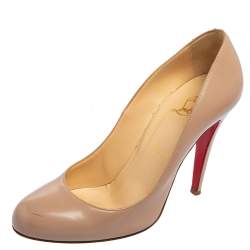 Christian Louboutin Nude Pink Leather Simple Pumps Size 39