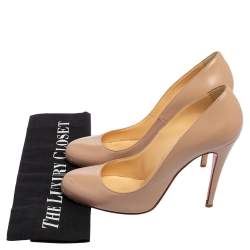 Christian Louboutin Nude Pink Leather Simple Pumps Size 39