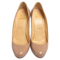 Christian Louboutin Nude Pink Leather Simple Pumps Size 39