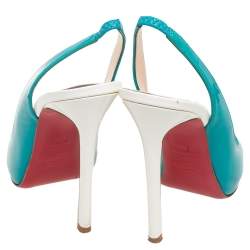 Christian Louboutin Multicolor Patent Leather Flo Slingback Sandals Size 37.5