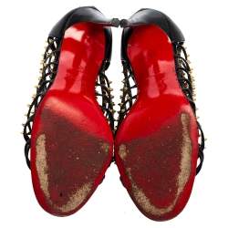 مملوكة مسبقًا صن دل كريستيان لوبوتان ميلاكلو جلد أسود مرصع مقاس 37