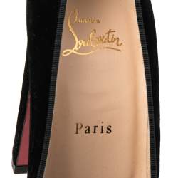 Pre Owned Christian Louboutin Black Velvet Maya Pumps Size 39